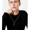 ALEXCRAFT Sterling Silver Plated Cross Necklace for Men Gold Plated