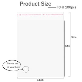 100 Pack 8.6x12 Inches Cellophane Bags, Clear Gift Bags with Self-Adhesive Seal, Perfect Packaging for Clothes, Gifts, Magazines, A4, Envelope, Letter & Small Business Use