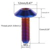 UHDFBDHF 4PCS Titanium Bolt M5 M6 12/15/20mm Torx Head Screw