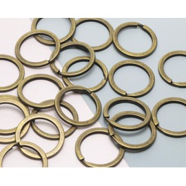 Tupalizy Round Flat Key Chain Ring Metal Split Dog Tag Keychain Ring for Home Car Keys Attachment,Arts Crafts and Belt Lanyards, 20PCS (Bronze)