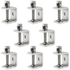 CHEUKYIU Pack of 8 304 Stainless Steel C Clamps High Performance C Clamp Woodworking Mini Screw Clamp Fixture Clamp with Wide Jaw Openings 30 mm for Woodworking, Welding, Carpentry, Silver