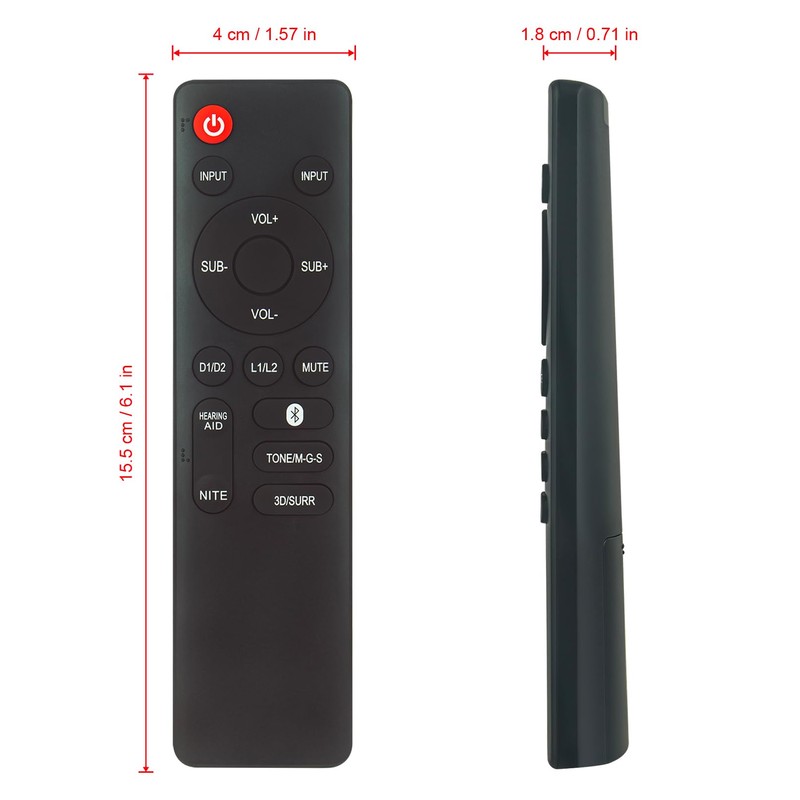 HSB40B16 Replaced Remote Control -ALLIMITY- Compatible with Hitachi Bluetooth Soundbar