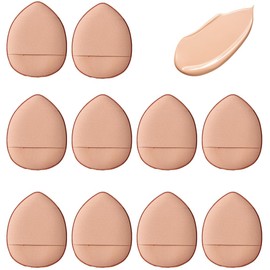 Samcos Cushion Funde Water Drop Shape Puff Soft Mini Funde Sponge Macaroon Makeup Puff Mini Finger Puff Wet & Dry (10 Pieces)