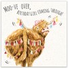 Twizler Funny Birthday Card - Scottish Highland Cow - Womens