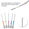 Punch Needle Set Wooden Handle Stainless Steel Ergonomic Easy Operation