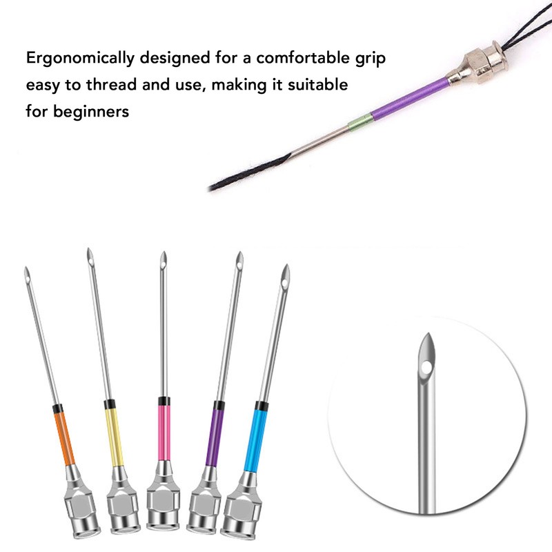 Punch Needle Set Wooden Handle Stainless Steel Ergonomic Easy Operation