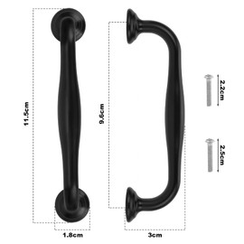 TsunNee 12 Pieces Modern Cabinet Handles, Concise Drawer Handles, Cabinet Door Handles, Bow Handles, Furniture Door Handles for Kitchen Bedroom (12, Black, 96mm)