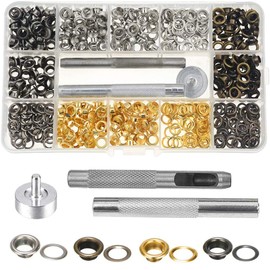 Mesee 400 Sets Leather Grommet Eyelet Kit with Setting Tools, 5mm Inside Diameter Grommet Tool Kit for Clothing Fabric Canvas Belt Craft Making DIY Projects, 4 Colors
