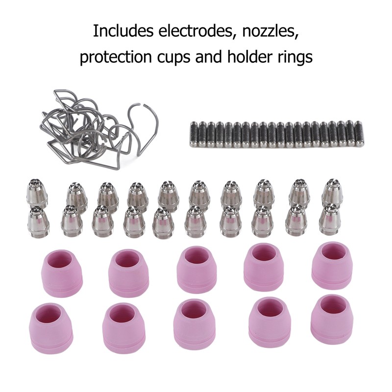 Plasma Cutter Torch Consumables Electrode Nozzle Protection Cups Bracket Rings