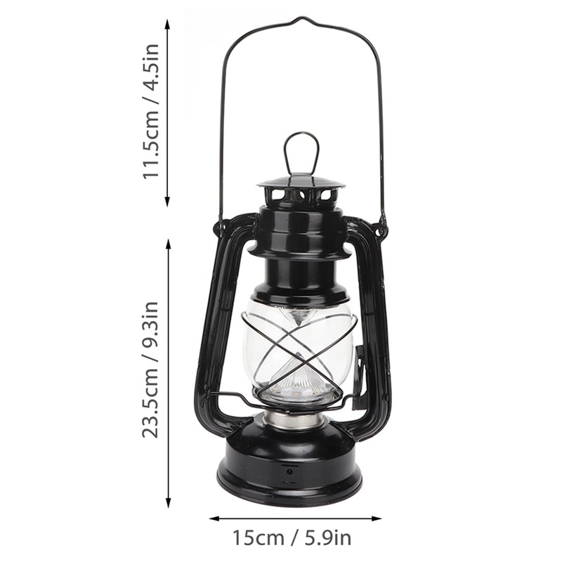 Vintage Camping Lantern 24h Battery Life USB Charging Detachable Lampshade