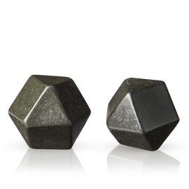 Viski XL Glacier Rocks, Hexagonal Extra Large Cocktail Rocks, Set of 2, Black Basalt Glacier Rocks