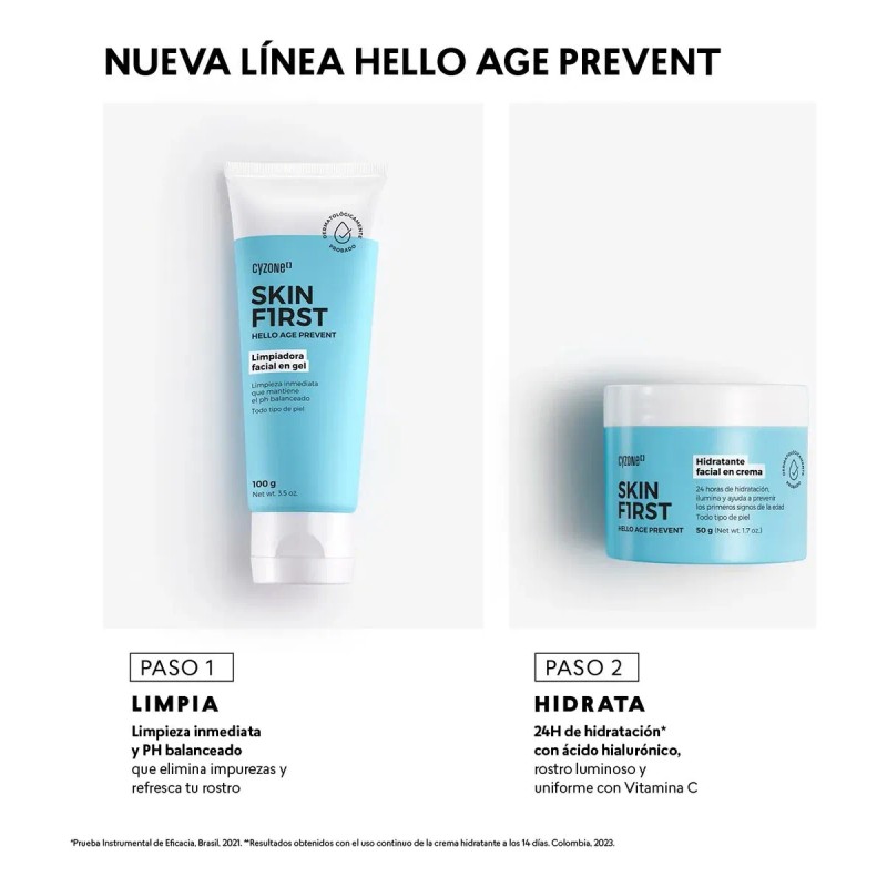 Skin First Crema Facial Hello Age Prevent Vitamina Todo Tipo