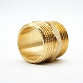 DOJA Barcelona Double Nipple Brass Connector Male Thread 3/8 Inch Screw Connection Pipe Connector for Air, Water, Gas, Fuel, Oil Shower Hose Adapter Tap Reducer