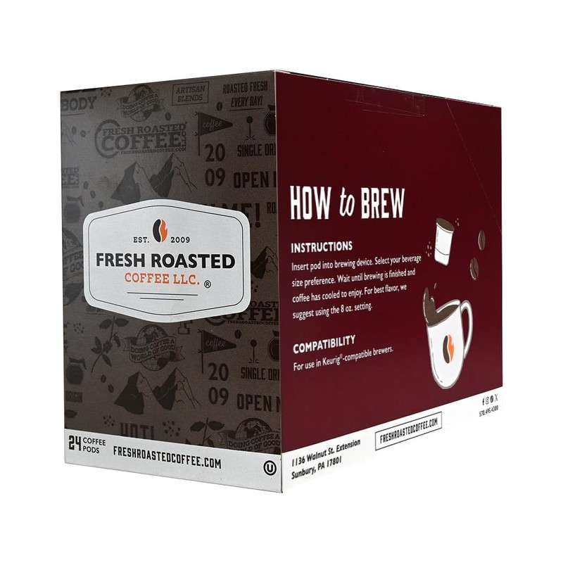 Fresh Roasted Coffee, Jamaican Me Crazy, Flavored Coffee Pods, 24