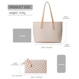 Women's Tote Top Handle Handbags Vegan Leather Designer Handbags for Women Fashion Shoulder Bag with Wallet for Ladies 2psc