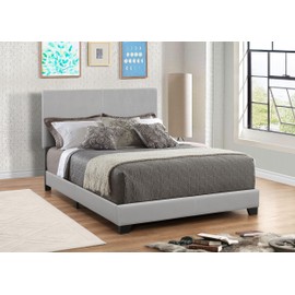 Coaster Home Furnishings Dorian Transitional Leatherette Upholstered Full Size Panel Bed Frame 46-inch Headboard Grey 300763F