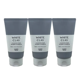Happy Bath White Clay Pore Cleansing Foam 150g 3pcs / 해피바스 화이트클레이 모공 클렌징폼 150g 3개