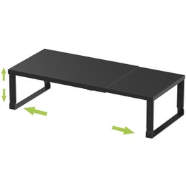 Jojocross Expandable Stackable Spice Rack Organizer for Kitchen Cabinet,Adjustable Counter Shelf, countertop, Pantry,Cupboard,Bathroom,Bedroom(1Pack/Black/Large)