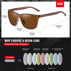 DUCO Men's Sports Polarized Al-Mg Metal Frame Sunglasses UV Protection Sunglasses for Men 8200 (Brown)