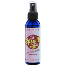 Spin iT Football Sports Grip Spray 4oz - Better Grip With or Without Football Gloves - Compliment to Football Training Equipment & Football Accessories - More Football Grip Playing Youth Football
