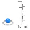 Sterling Silver Created Blue Opal and Cushion-Cut Ring, Size 7