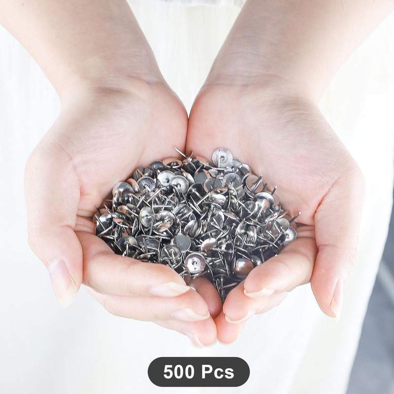 500pcs Silver Thumb Tacks - 9.5mm Round Push Pins Iron