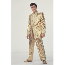 modern times Funny Fridge Magnet with Elvis Presley Golden Suit Design 8.5 x 5.5 cm