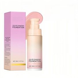 MAEPEOR Color Changing Foundation 4 Colors Lightweight Non-Greasy Hydrating Color Correcting CC Cream with Centella, Skin Corrector Foundation for Dull Skin Tone (03 Pink)