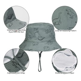 JUPSK Child Sun Hat, UV Protection Beach Cap Kid's Bucket Hat Summer Hat for Toddler Boys Girls