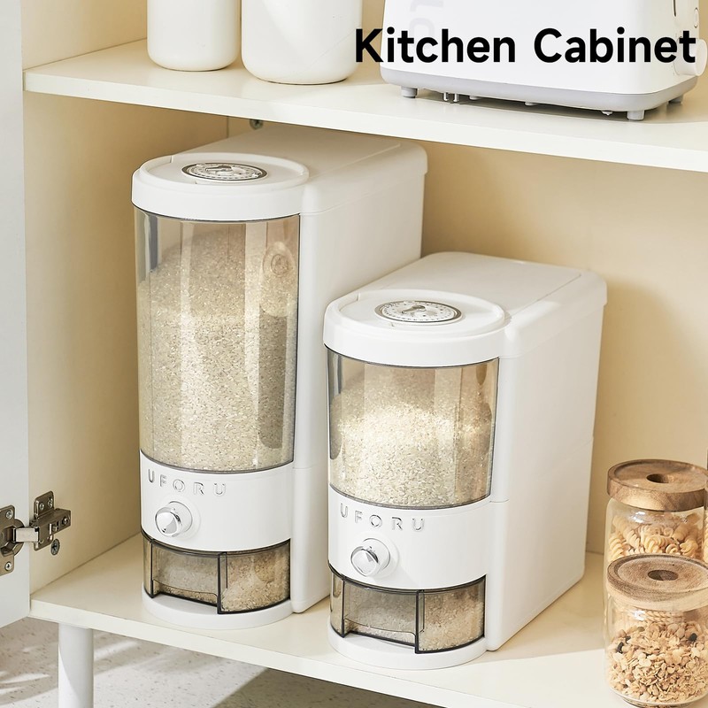 UFORU Rice Dispenser 20 lbs | Large Rice Storage Container