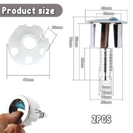 2pcs Toilet Flush Button – Round Head Push Button for Toilet Flush Mechanism – Durable and Easy to Install, Universal Fit for Standard Toilets