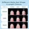 Extra Short Almond Nail Tips, 504pcs 12 Sizes, Soft Acrylic
