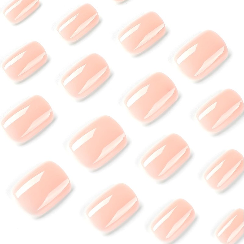 24 Piezas de Uñas Postizas a Presión, Uñas Falsas Cuadradas