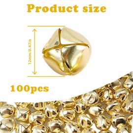 Nzexlyva 100 Pcs Bells for Crafts, Christmas Bells, Tiny Bell for Crafting, Christmas Tree Decorations, Metal Crafts Musical Sleigh Beads for Festival Decoration DIY Jewellery Toys Making