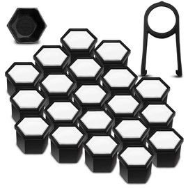 Skino Eu 20 x Wheel Bolts Wheel Nuts Rim Lock Nuts Caps Wheel Nut Covers Wheel Bolt Caps Wheel Nut Caps Plastic Covers Universal 17 mm White NC 5