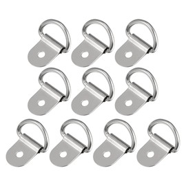 X AUTOHAUX 10pcs D Ring Tie Down Anchor 3mm Diameter for Trailer Silver Tone