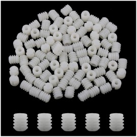 ZZHXSM 100pcs Plastic Expansion Tube Screws Hinge Expansion Pin Hinge Self Tapping Screws Cabinet Door Dowel Inserts for Joining Wooden Furniture Panels, White, M4x10mm