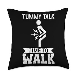 Tummy Talk, Time to Walk Tummy Ache Throw Pillow