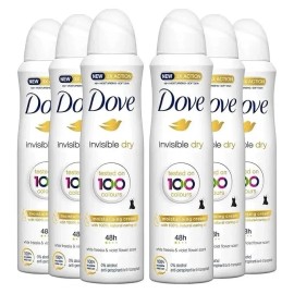 Dove Invisible Dry Antiperspirant Deodorant Spray for Woman Alcohol Free -6 PACK