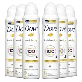 Dove Invisible Dry Antiperspirant Deodorant Spray for Woman Alcohol Free -6 PACK