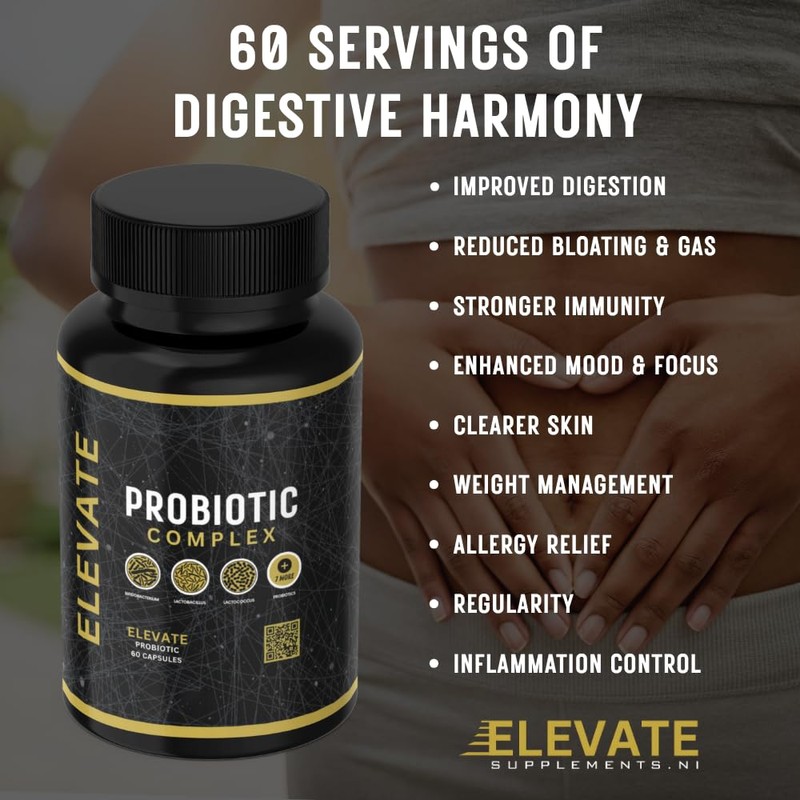 Elevate Supplements Probiotic Complex, 60 Capsules | 50 Billion CFU