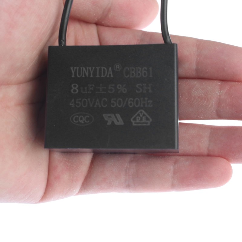 Yetaida CBB61 Ceiling Fan Capacitor, 8uf 450V AC Fan Capacitor