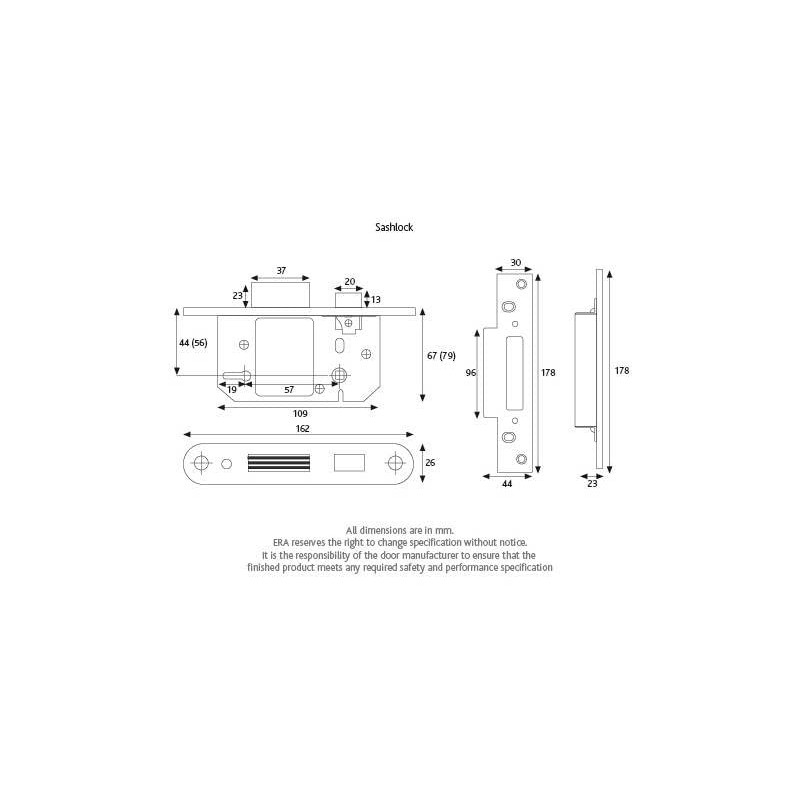 ERA Fortress BS 3621 2.5-inch/ 64mm 5 Lever Maximum Security