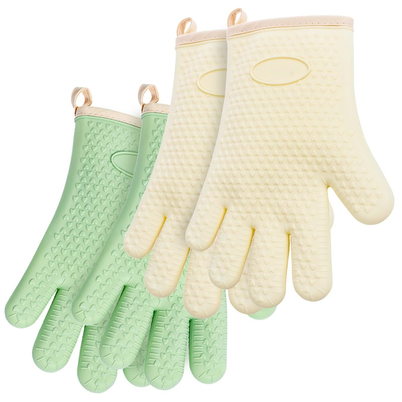 2 Pairs Silicone Oven Mitts Heat Resistant Gloves Heat Resistant