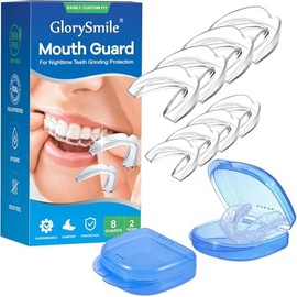 Protector bucal para dormir, 8 piezas, protectores nocturnos para rechinar dientes, protectores bucales para apretar los dientes, protectores dentales