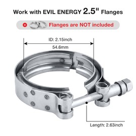 Evil Energy V Band Clamp for Flange Kit Stainless Steel (2.5 Inch)