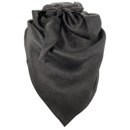 Yellowstone Wild Rag Western Bandana Scarf 100% Silk 35" Jacquard Black
