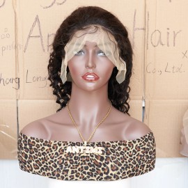 Longguan Factory Wholisale Vietnamese Raw Hair Natural# Deep Bob 13X4 Transparent Lace Front Wigs for Black Womanstyle: Bob, color: Black, stretched length: 12 inches