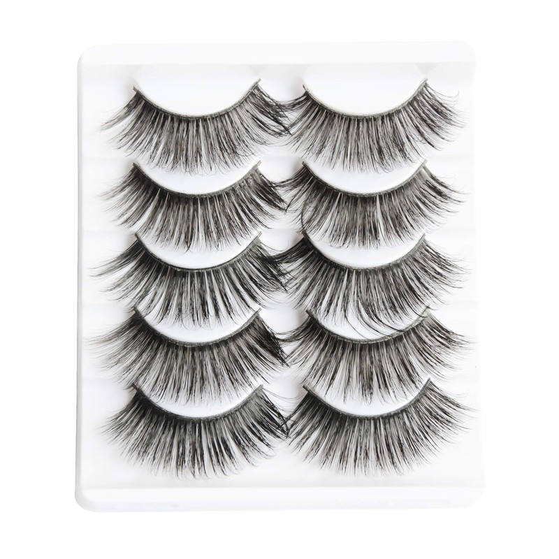 5 Pairs False Eyelashes Natural Fake Eyelashes Fluffy Hand-made Eyelashes