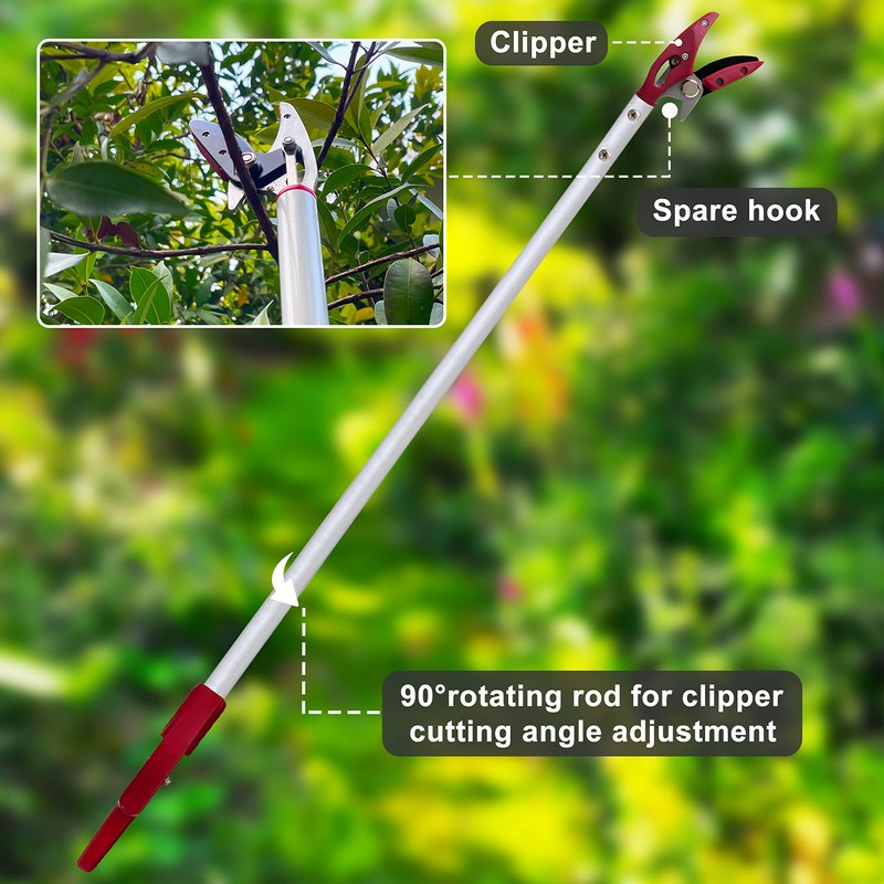 Prunrt Tree Trimmer, 2 Foot Pole Pruner, Long Reach Pruning